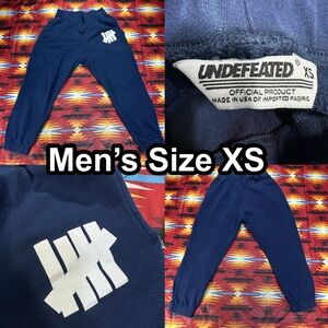 Undefeated UNDFTD Jogger Sweatpants Navy Blue Cuff Men’s Size XS Inseam 24”